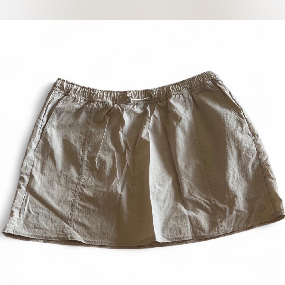 Tan Skirt with Elastic Waist